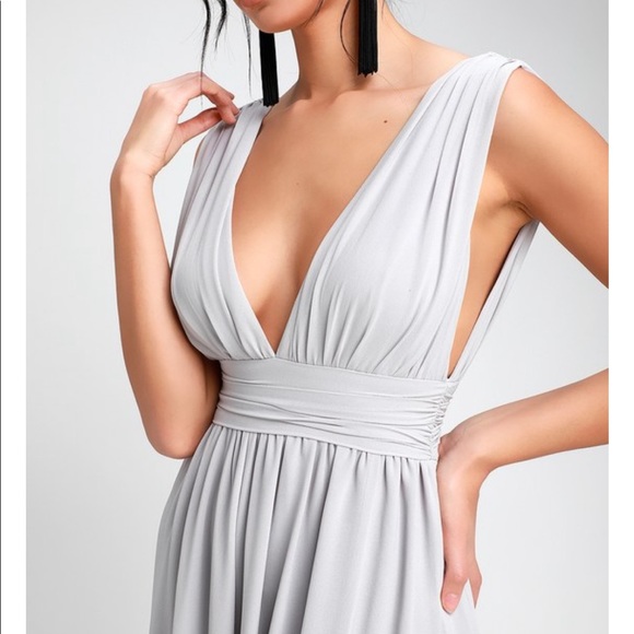 Lulus Heavenly Hues Light Grey Maxi Dress - Picture 7 of 9